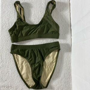 5/$25 Olive Green Bikini Set Swimsuit Bathing Suit S